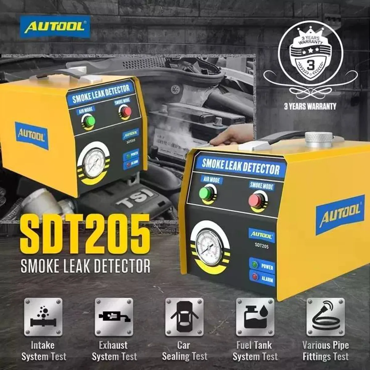 GENERICO - Maquina Localizador Fugas Humo Autool Sdt-205 Automotriz 12v