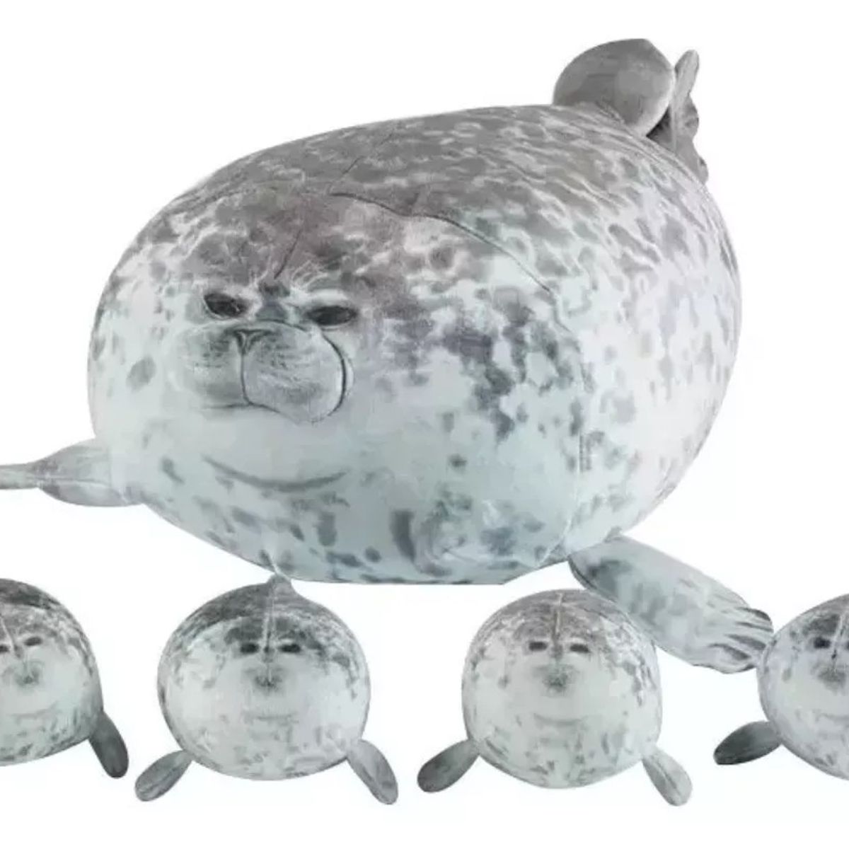 MUNDO MAGIA - Almohada De Foca Peluche 40 Cm + 4 Foquitas Bebes