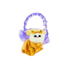 SOLEIO - Gato Maullador en Canasta Juguete Decorativo Lila