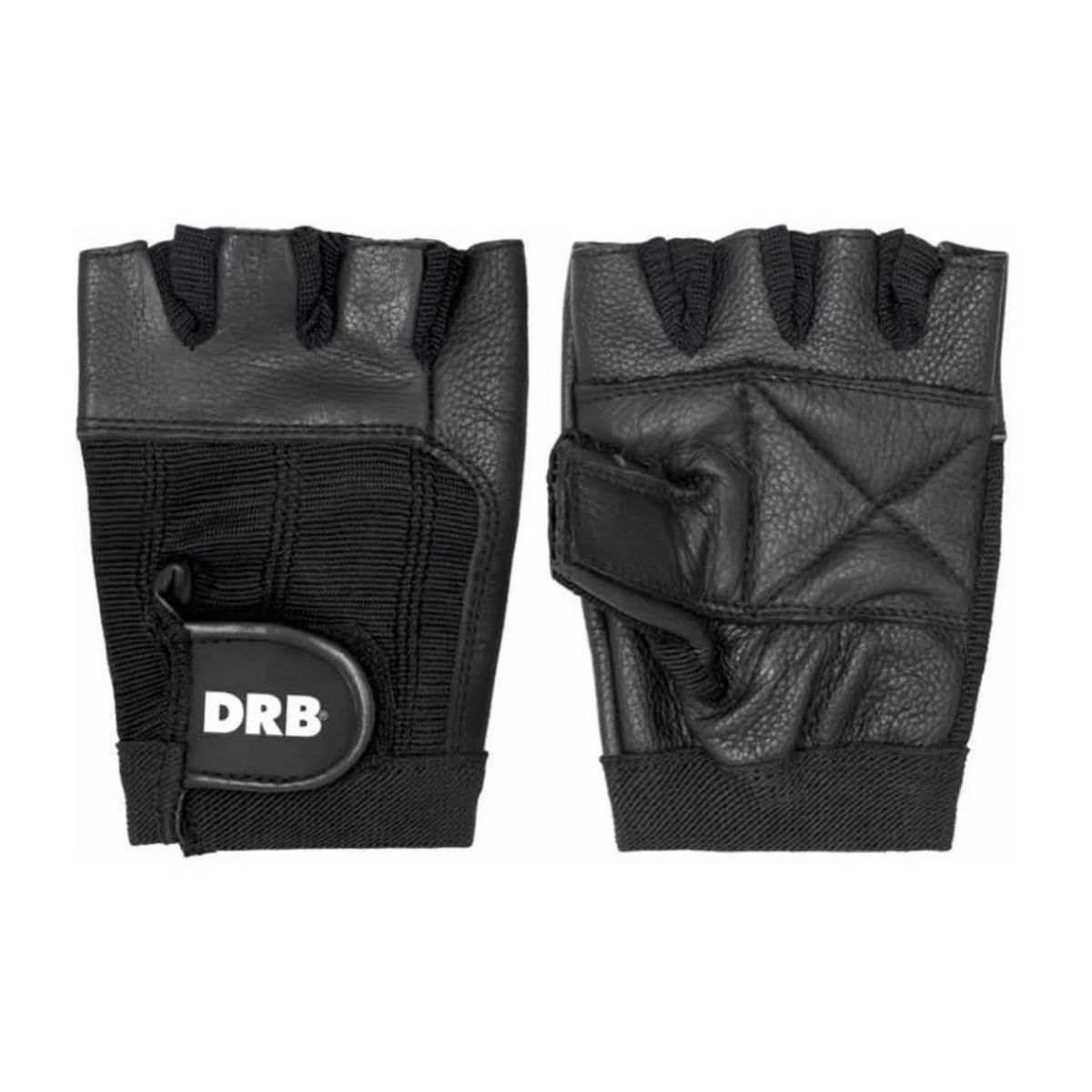 GENERICO - Guantes Fitness Cuero Drb Pesas XL Negro Gris