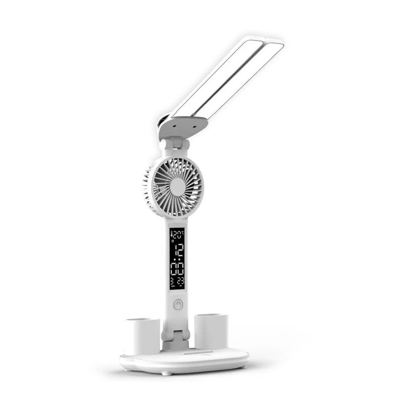 EDWINAYY - Lampara Tactil Led Escritorio 180° Ajustable Con Ventilador