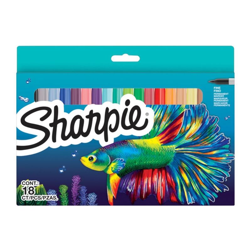 SHARPIE - Marcadores Sharpie Permanente Pez Set 18 Colores