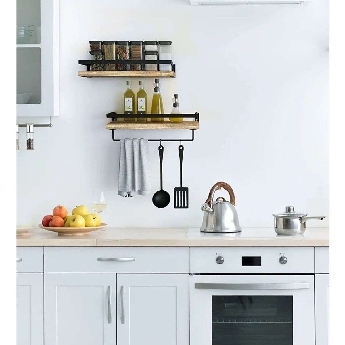 ANYHOGAR - Repisas Flotantes De Madera Modernas Kit X2 Colores