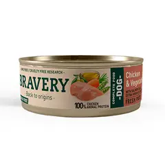 BRAVERY - Alimento Lata Chicken and Vegetables Adult Dog 80gr