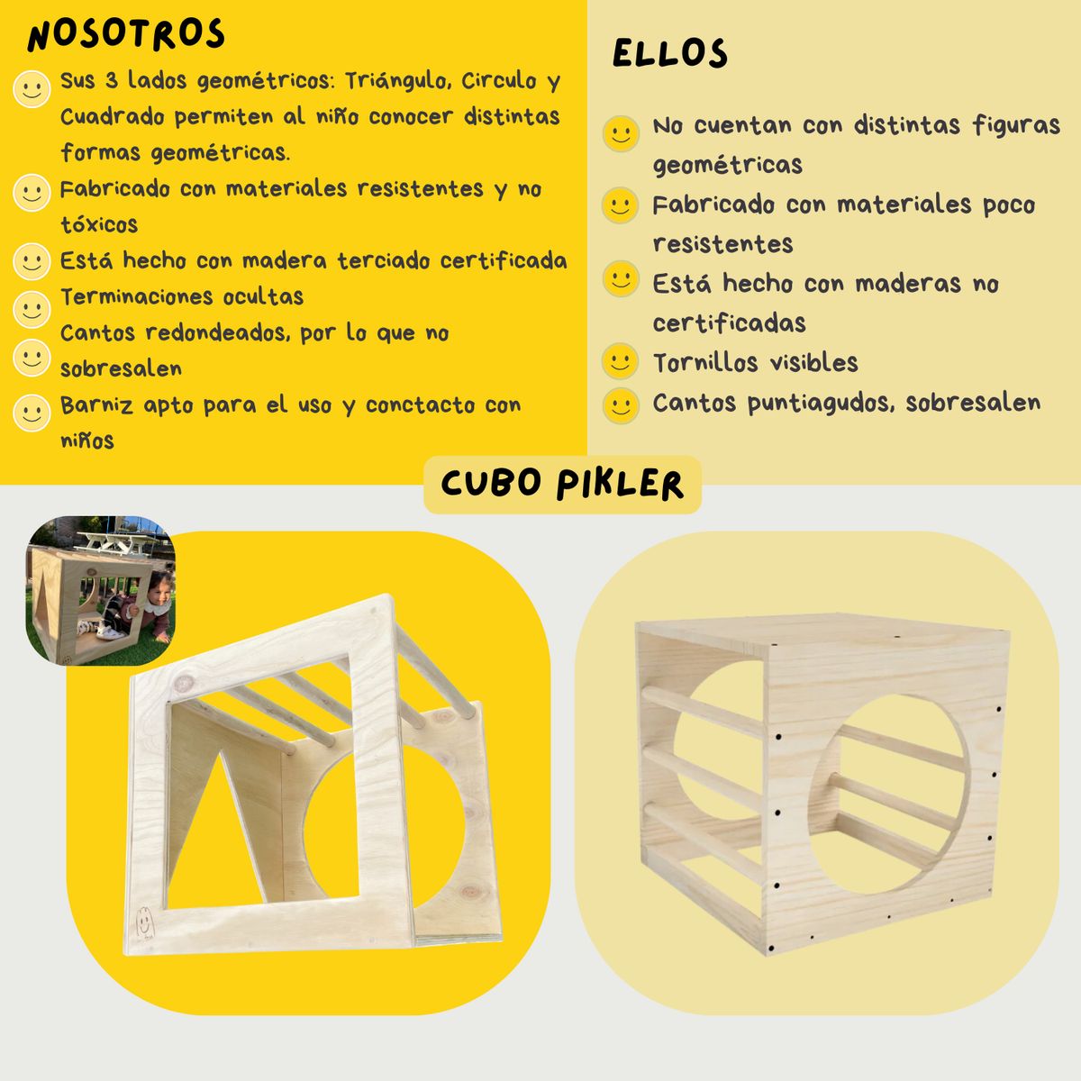 MY TORRE - Cubo Pikler Pedagógico Motricidad Niños MyTorre Juego Libre