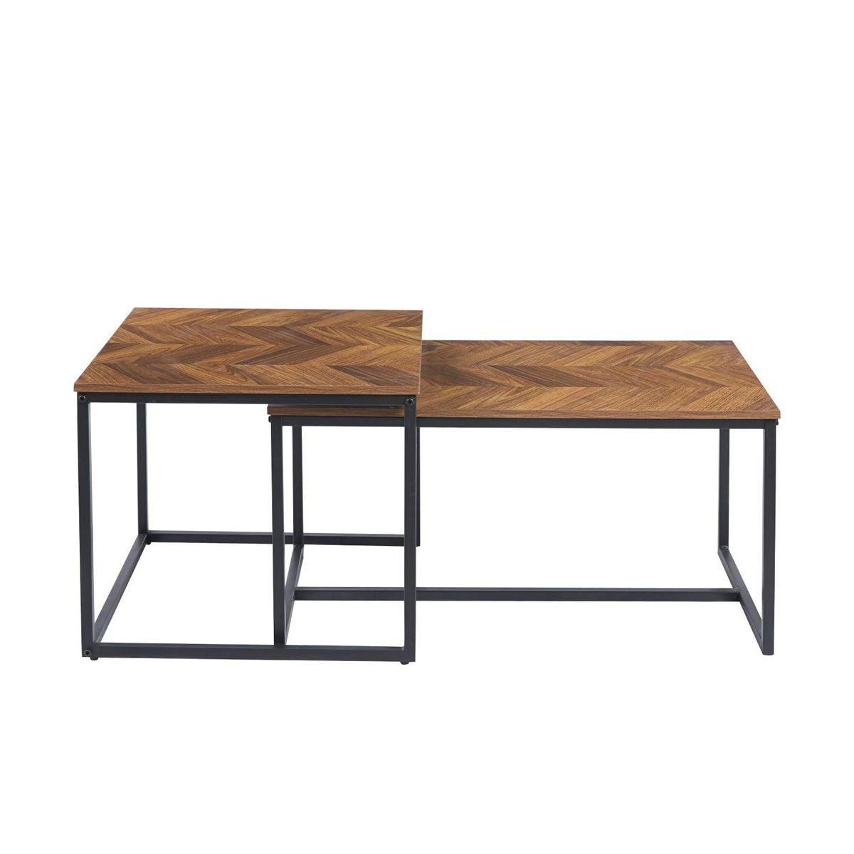 PANDALINO - Juego de 2 Mesas de Centro Telman - Madera y Metal