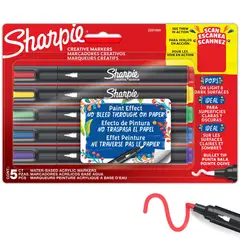 SHARPIE - Set 5 Marcadores Acrílicos Punta Bala Colores