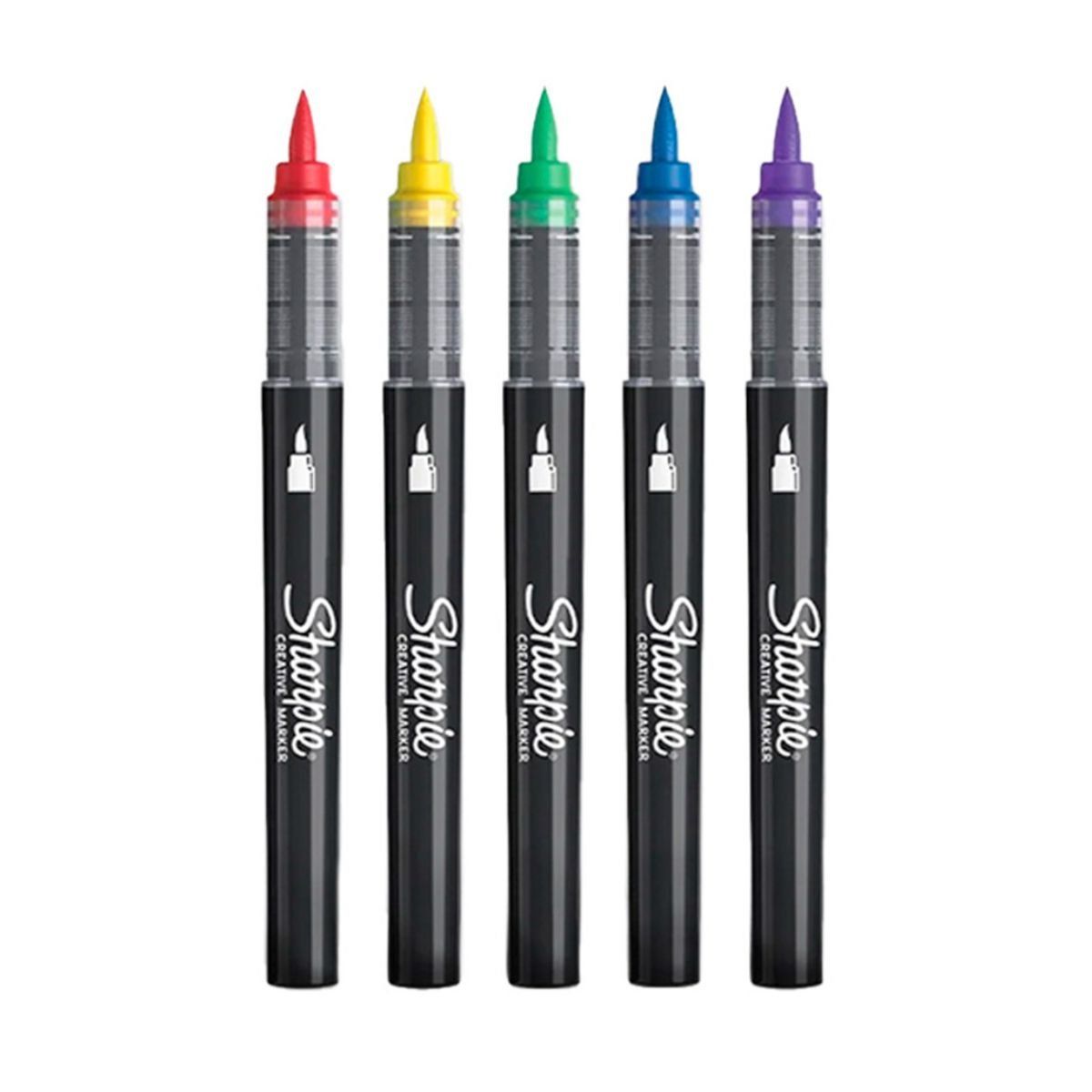 SHARPIE - Set 5 Marcadores Acrílicos Sharpie Punta Pincel Colores