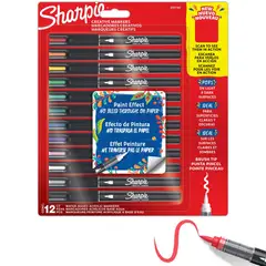 SHARPIE - Set 12 Marcadores Acrílicos Punta Pincel Colores