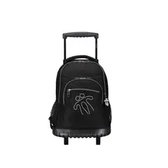 TOTTO - Mochila Escolar Con Ruedas Negro Renglon -