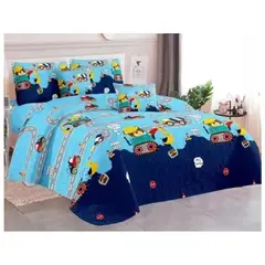 COMPRAPO - Cubrecama Quilt Infantil Liviano 1.5 Pza. Mod. Autopistas y Osos + Funda 50x70