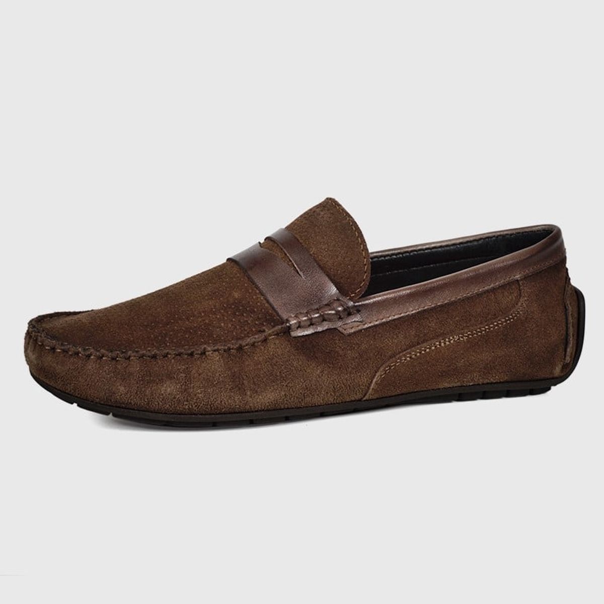 ENZO MANZINI - Mocasín Cuero Genova Café Oscuro ENZO MANZINI