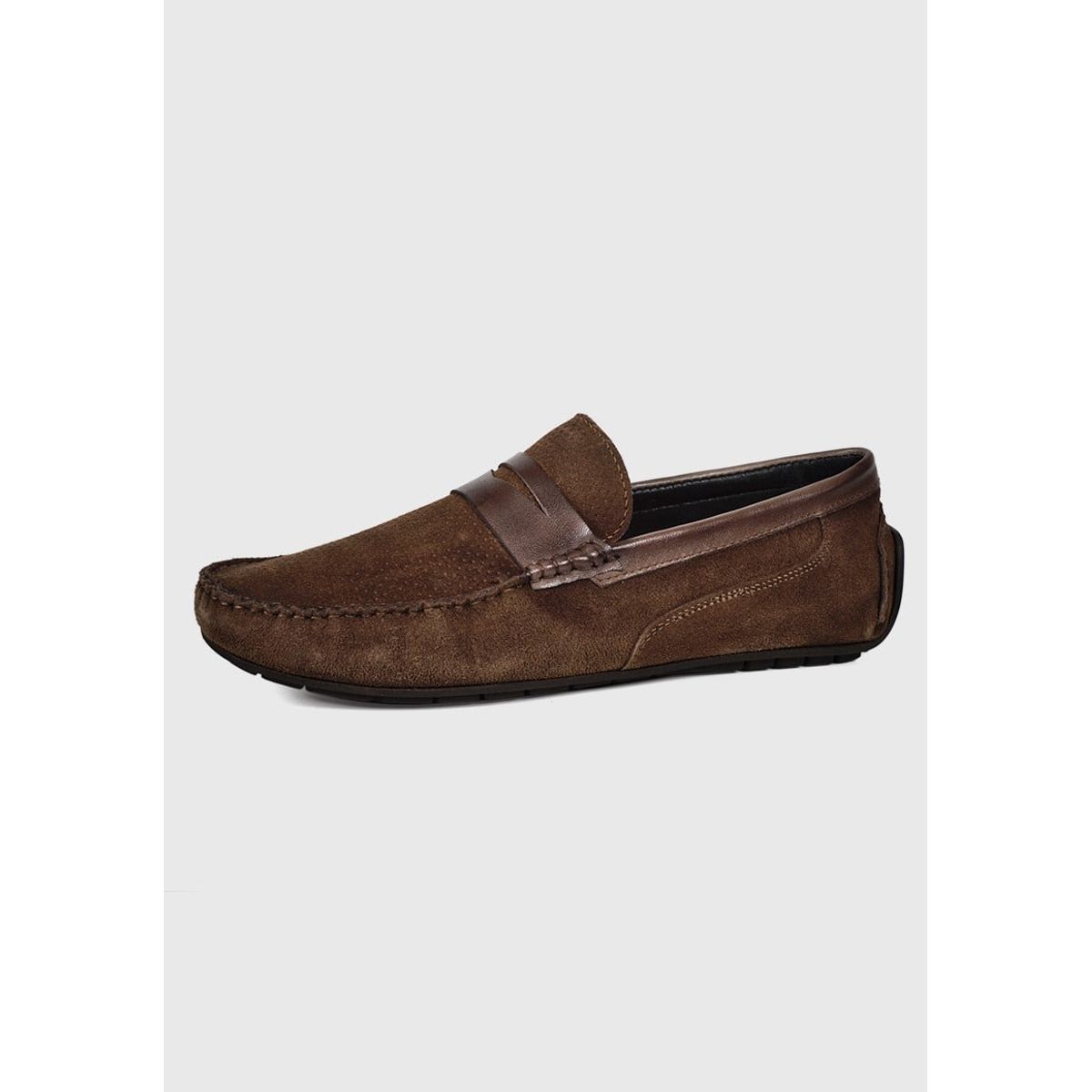 ENZO MANZINI - Mocasín Cuero Genova Café Oscuro ENZO MANZINI