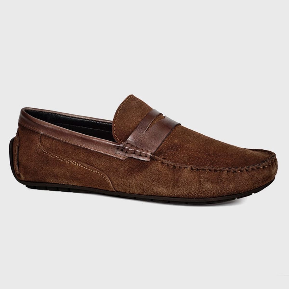 ENZO MANZINI - Mocasín Cuero Genova Café Oscuro ENZO MANZINI