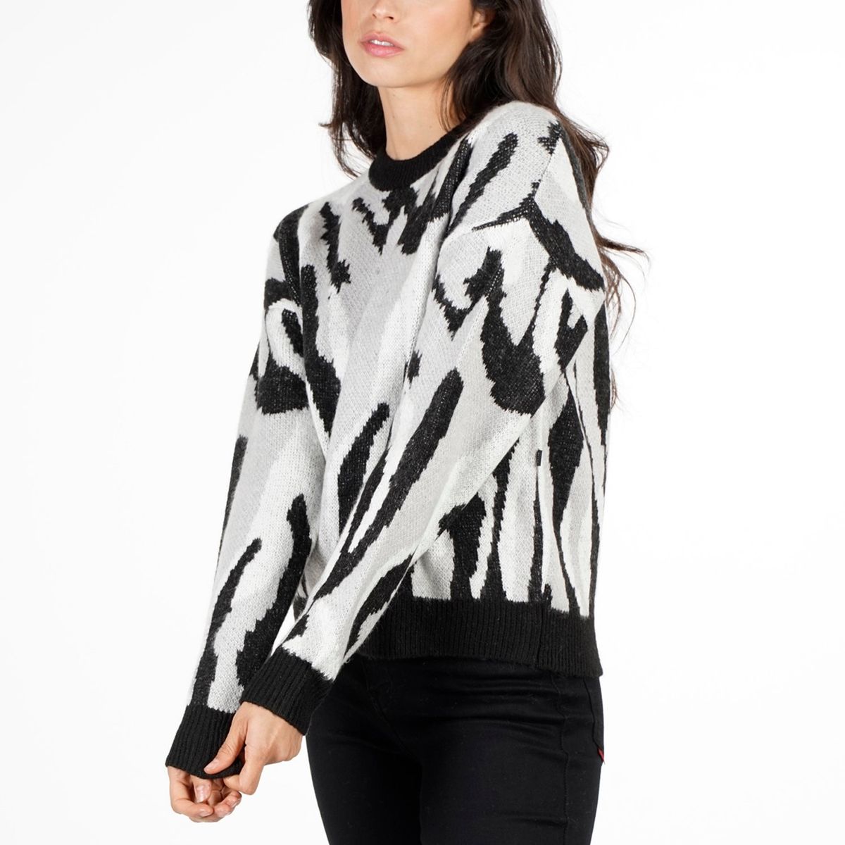 ELLUS - SWEATERS MUJER  JACQUARD CUELLO REDONDO ELLUS OFL85405