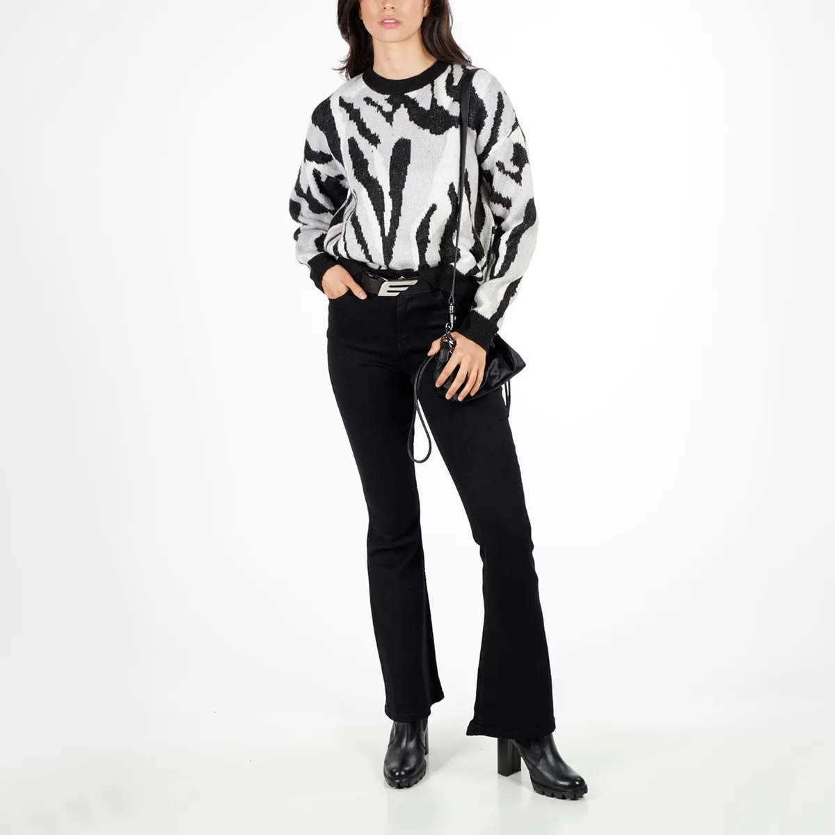 ELLUS - SWEATERS MUJER  JACQUARD CUELLO REDONDO ELLUS OFL85405