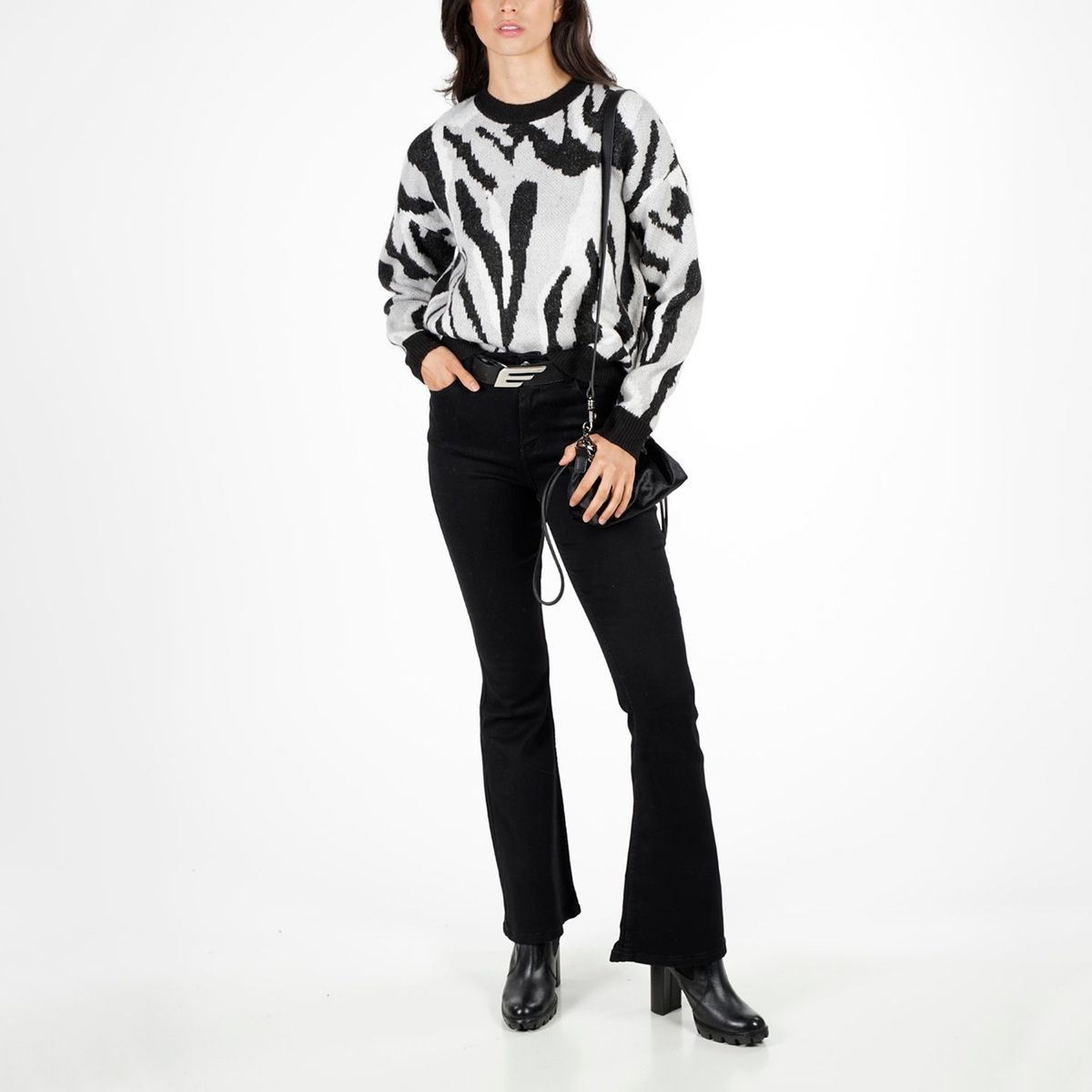 ELLUS - SWEATERS MUJER  JACQUARD CUELLO REDONDO ELLUS OFL85405