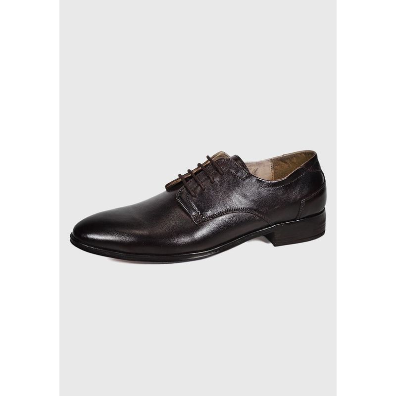 ENZO MANZINI - Zapato Cuero Milan Café Oscuro ENZO MANZINI