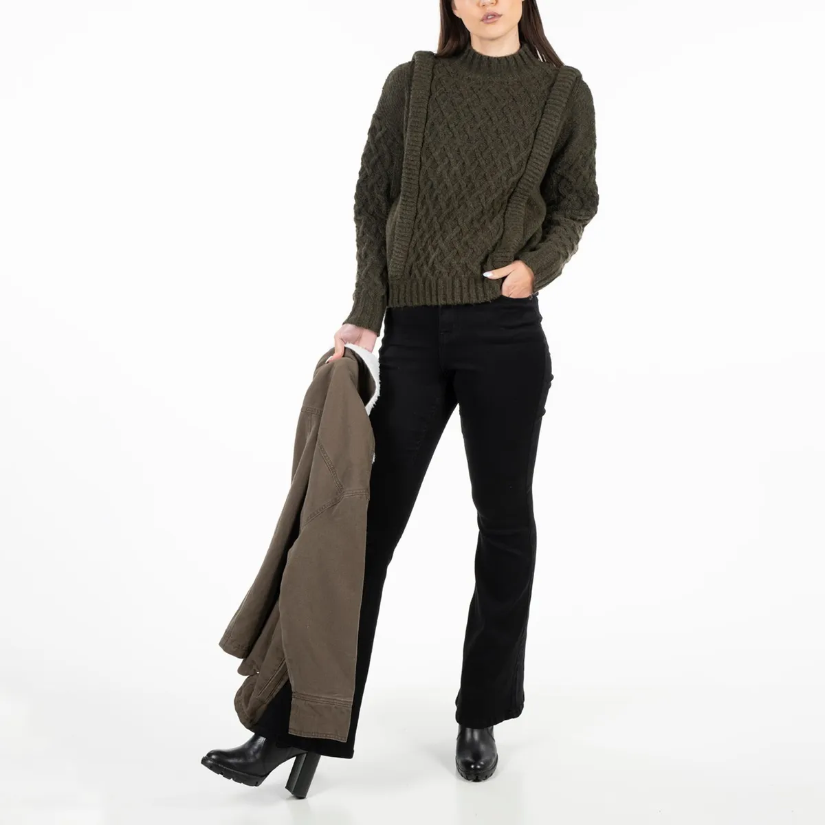 ELLUS - SWEATERS MUJER CUELLO SUBIDO CON HOMBRERAS ELLUS OFL86406