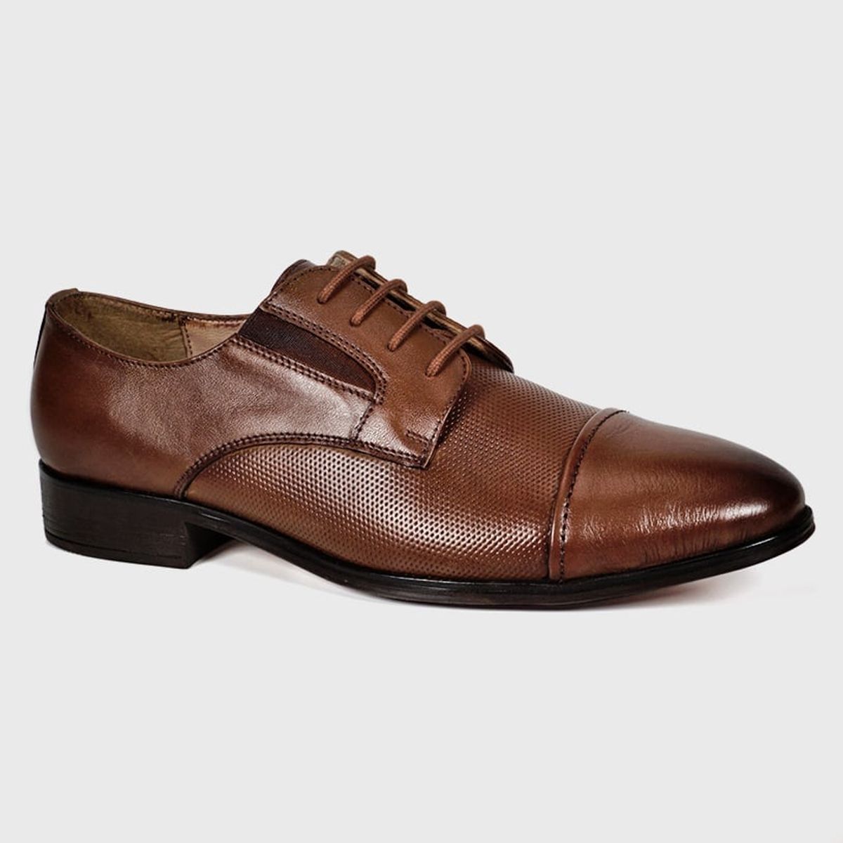 ENZO MANZINI - Zapato Cuero Roma Café ENZO MANZINI