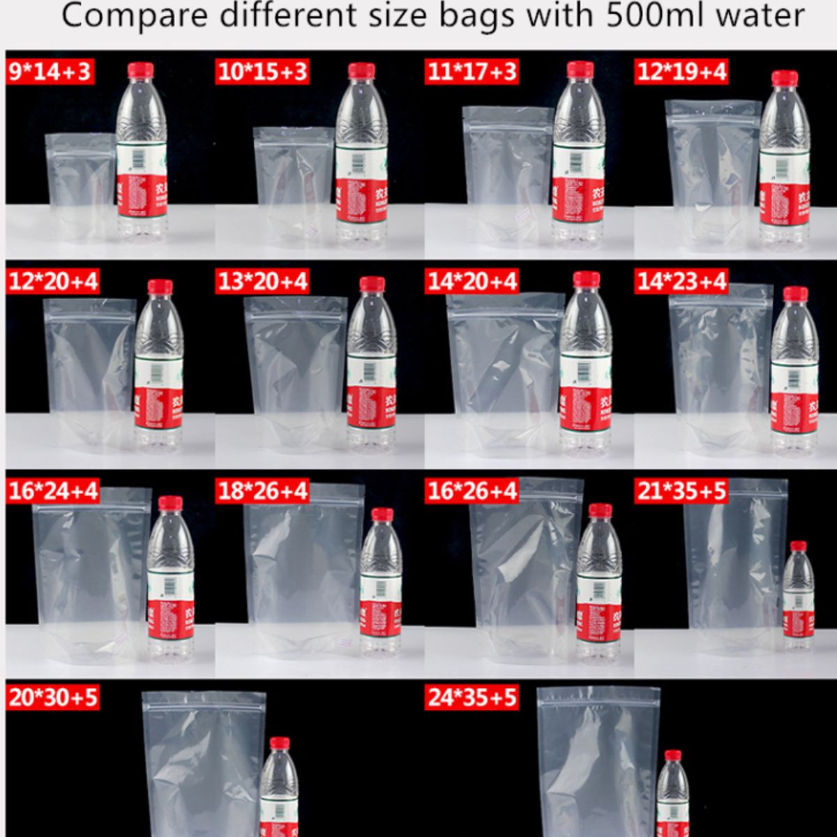 GENERICO - 50 Bolsas Plásticas Transparentes 20x30+4 Cms, Resellables