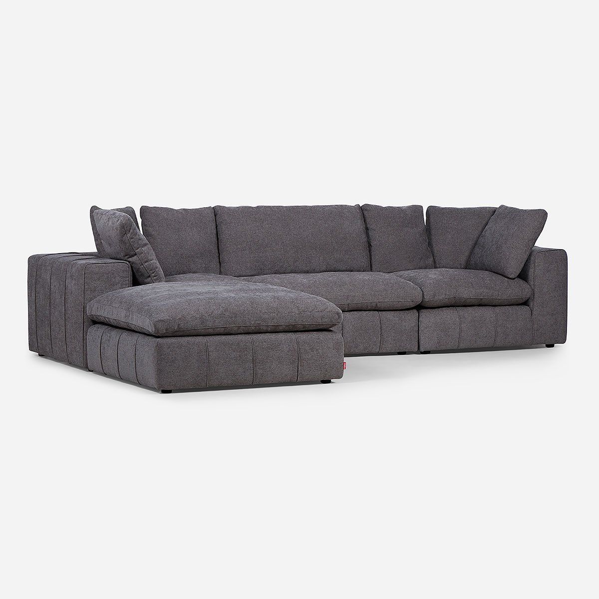 ROSEN - Sofá Seccional Rosen Dornie Tela 4 Piezas Gris