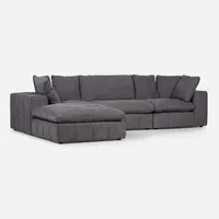 Sofá Seccional Dornie Tela 4 Piezas Gris