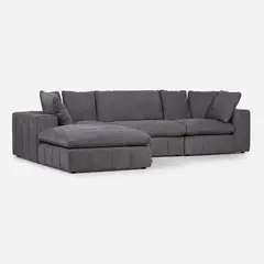 ROSEN - Sofá Seccional Dornie Tela 4 Piezas Gris