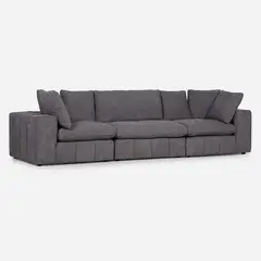 ROSEN - Sofá Seccional Dornie Tela 3 Piezas Gris