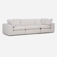 Sofá Seccional Dornie Tela 3 Piezas Blanco Crudo