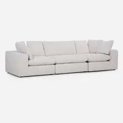 ROSEN - Sofá Seccional Dornie Tela 3 Piezas Blanco Crudo