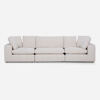 Imagen 2 del producto Sofá Seccional Dornie Tela 3 Piezas Blanco Crudo