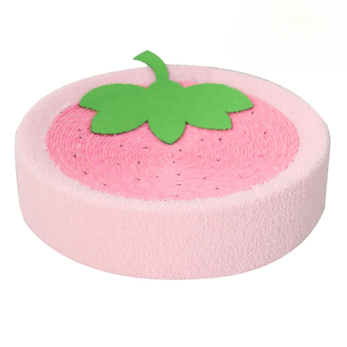 CRUSEC - Rascador De Cama Con Forma Redonda De Sisal De Fresa Rosa