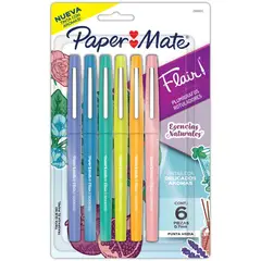 PAPER MATE - Marcadores Flair con 6 Aromas Escencias Naturales
