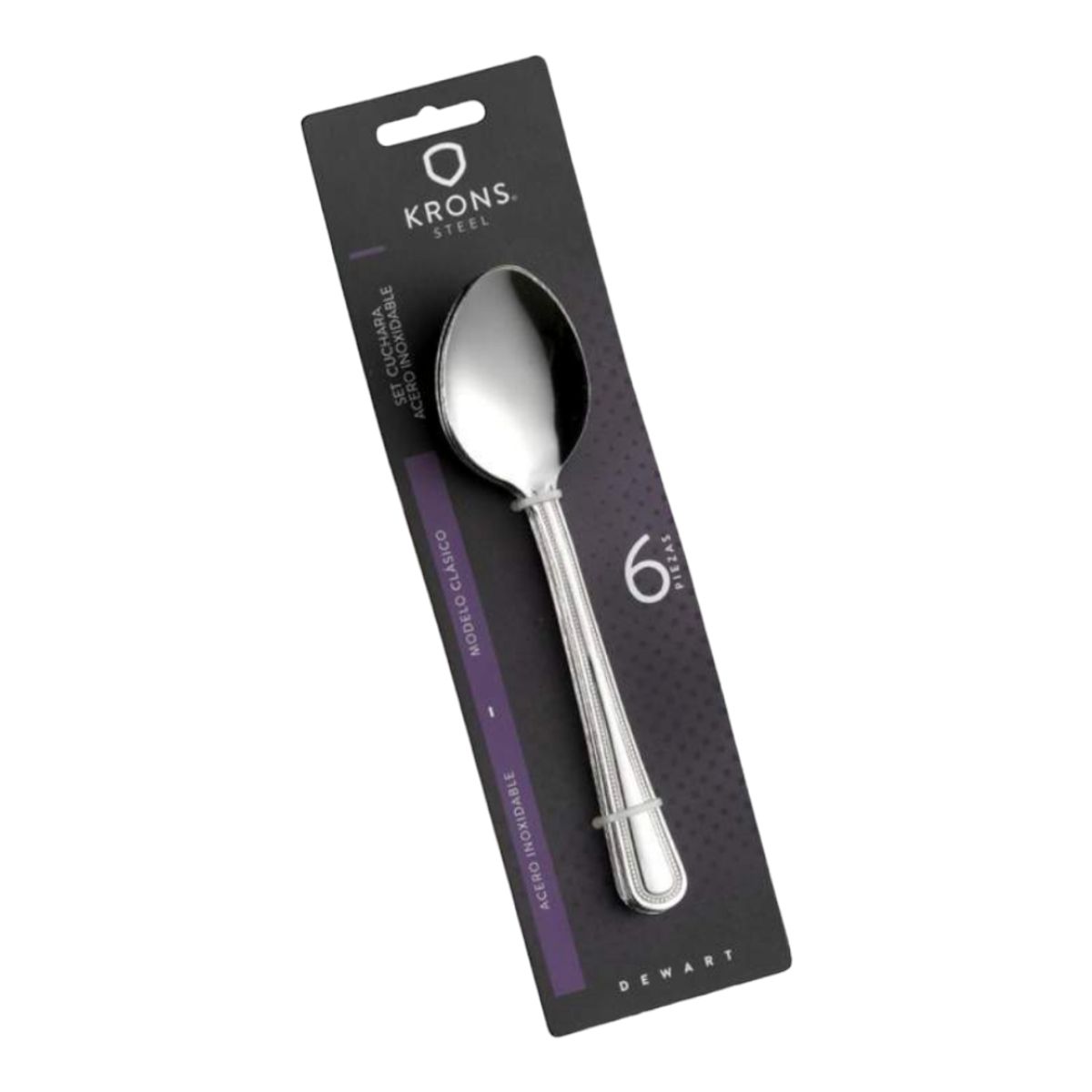 KRONS - Set 6 Cucharas Mesa Blister Perlado Krons