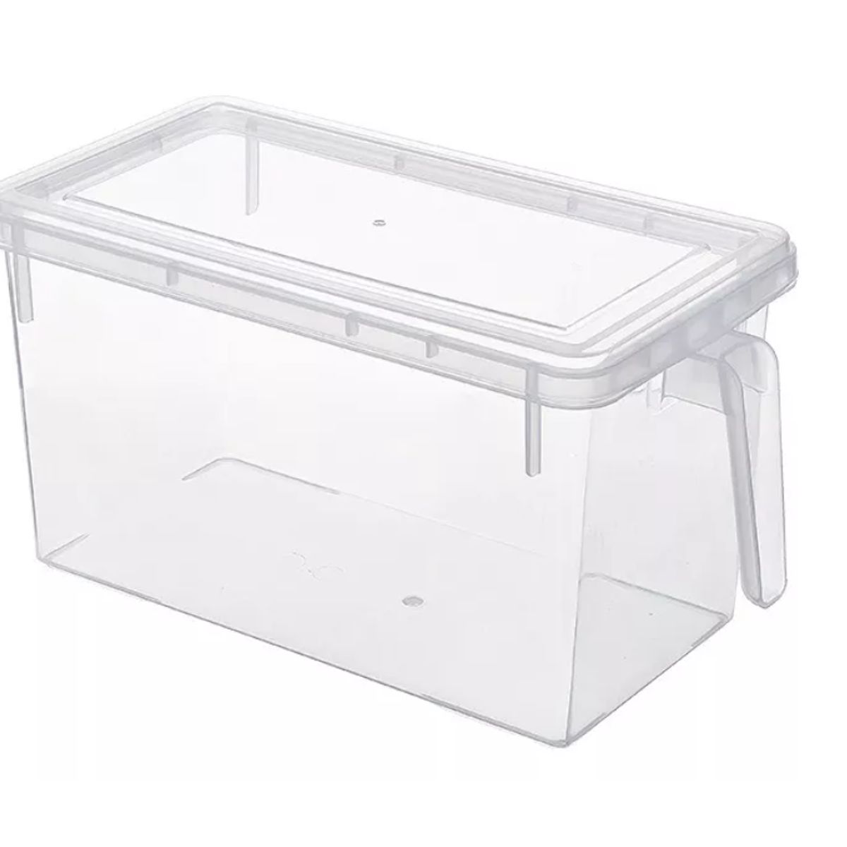 GENERICO - Organizador Refrigerador O Despensa Con Mango Y Tapa color transparente