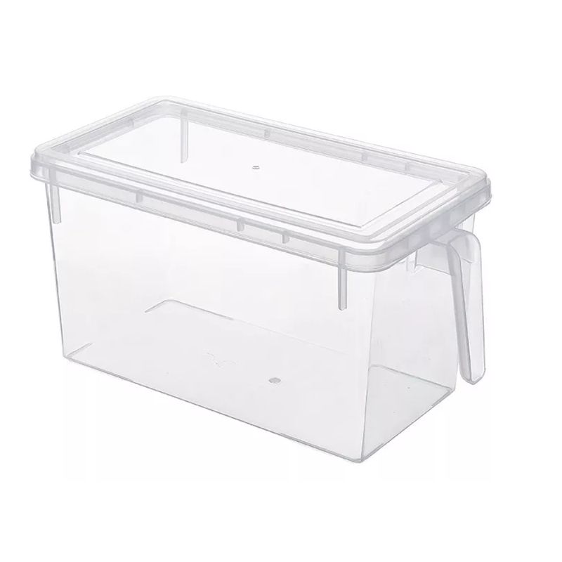 GENERICO - Organizador Refrigerador O Despensa Con Mango Y Tapa color transparente