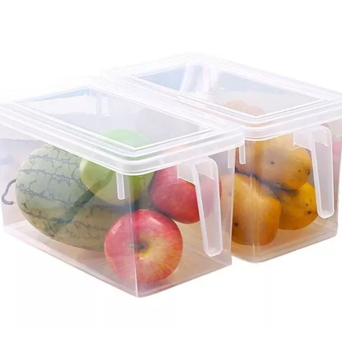 GENERICO - Organizador Refrigerador O Despensa Con Mango Y Tapa color transparente