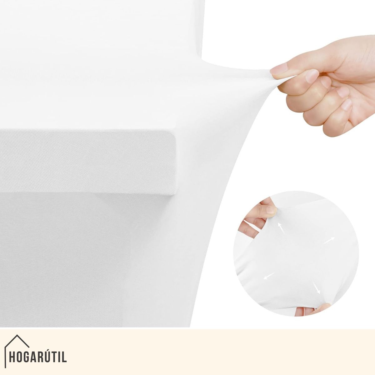 GENERICO - Funda Mantel Tela Spandex Mesa 180cm Evento Hogarútil Blanco