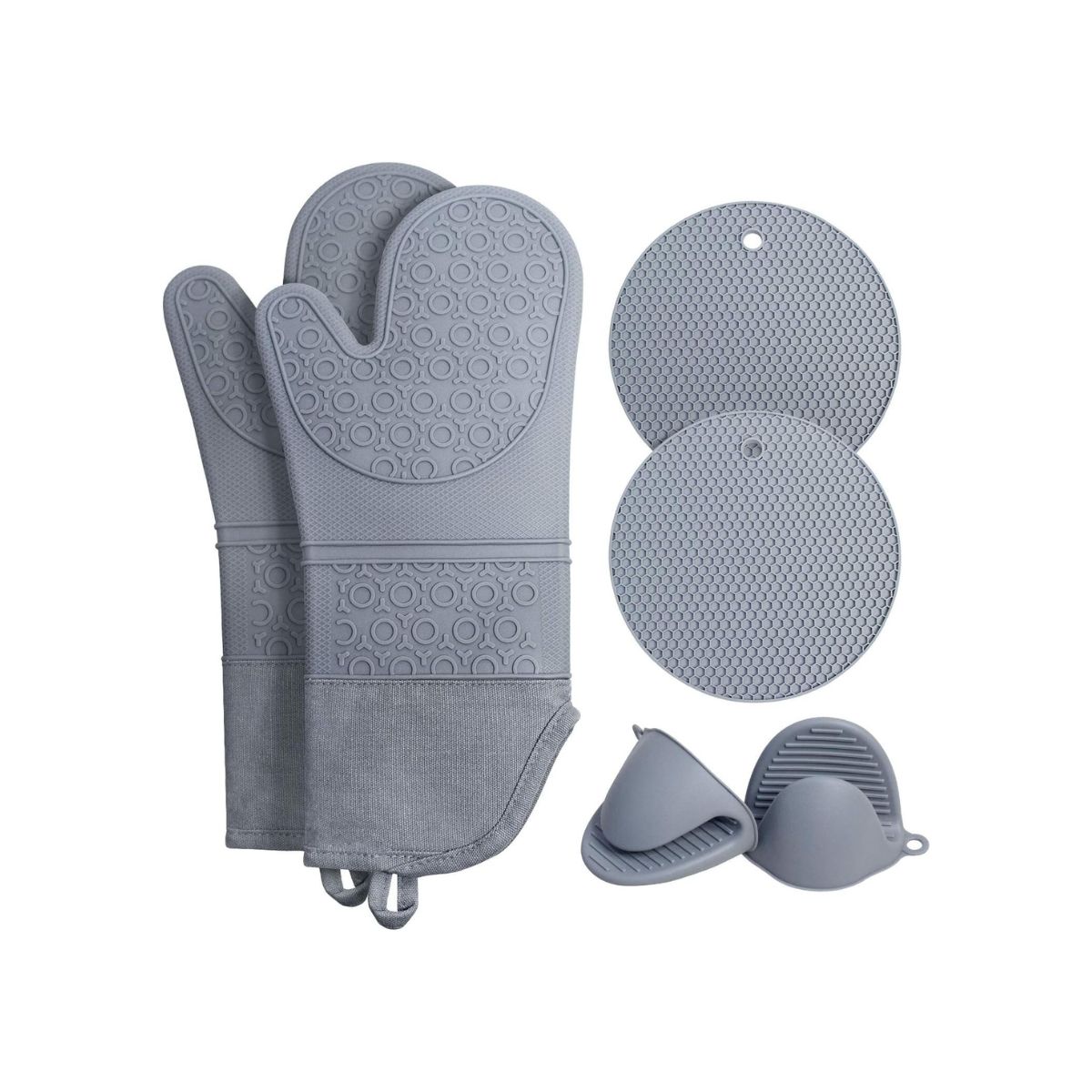 GENERICO - Set Guantes Horno Cocina Agarraderas Silicona Hogarutil