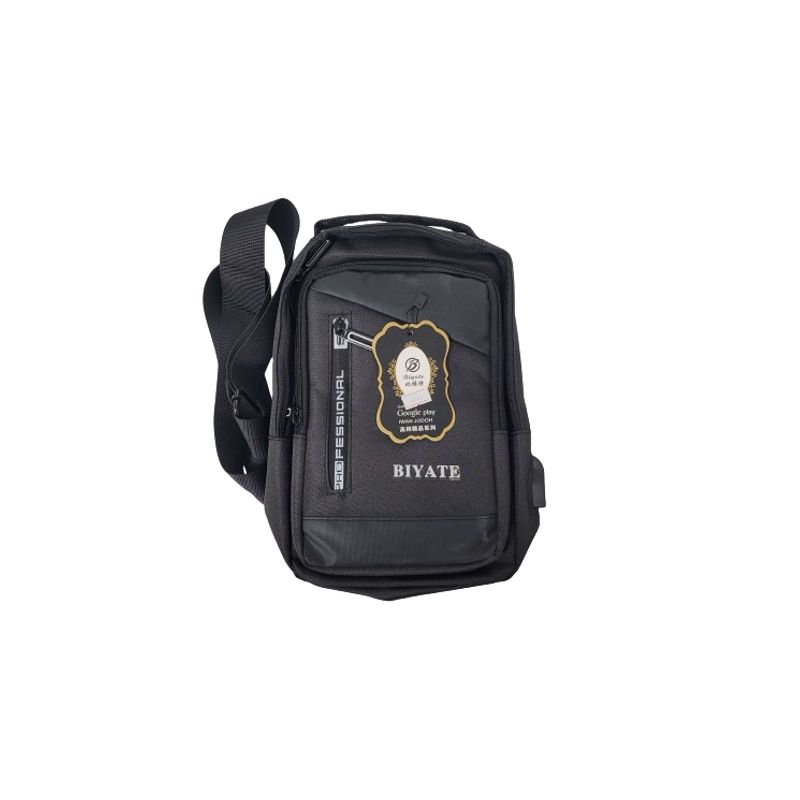 IRM - Mochila Bandolera Color Negro Moderna Puerto USB