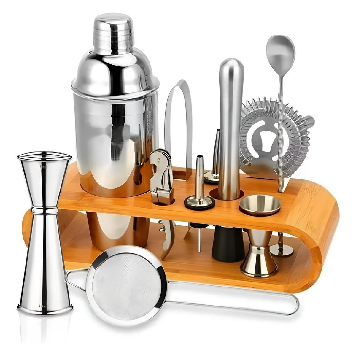 IMPORTCLICK - Juego Bar Coctelera Utensilios Inoxidable 12 Piezas Negro IMPORTCLICK