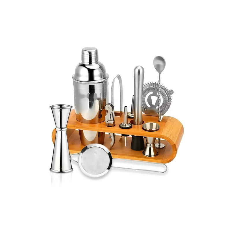 IMPORTCLICK - Juego Bar Coctelera Utensilios Inoxidable 12 Piezas Negro IMPORTCLICK