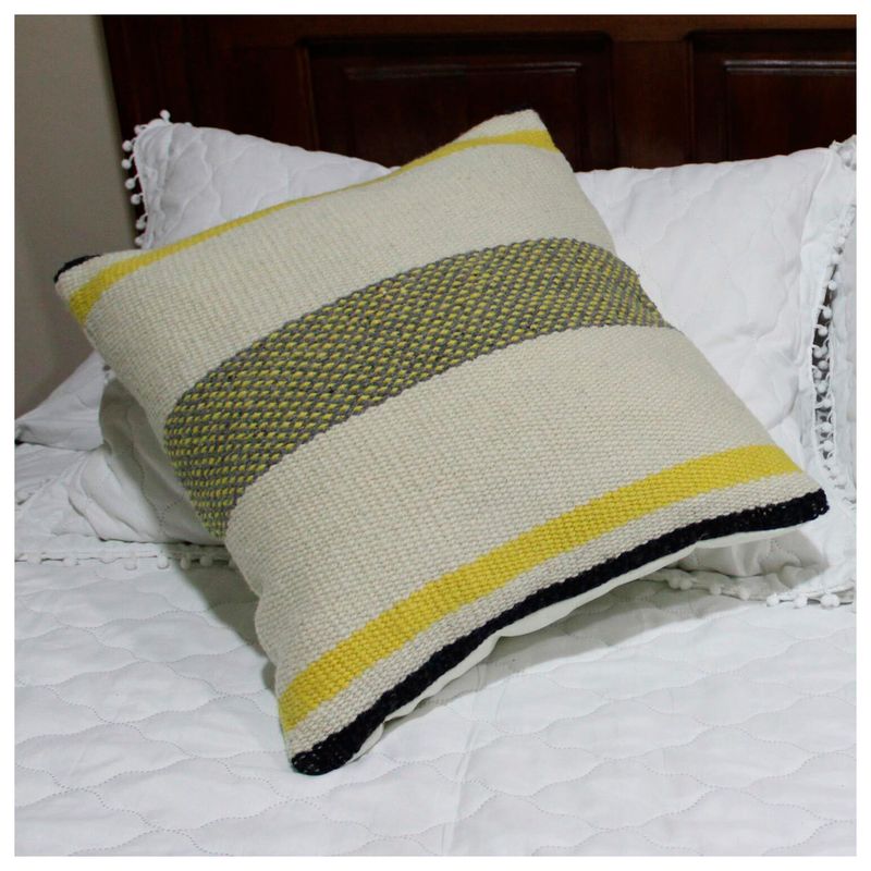 GENERICO - Funda Cojín lanalhue - en lana y telar 50x50 cm - Chile Native