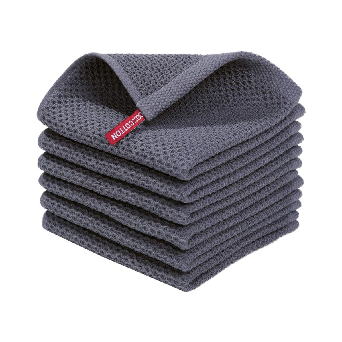 GENERICO - Pack 3 Paño Cocina Algodón Estilo Waffle Hogarutil Gris