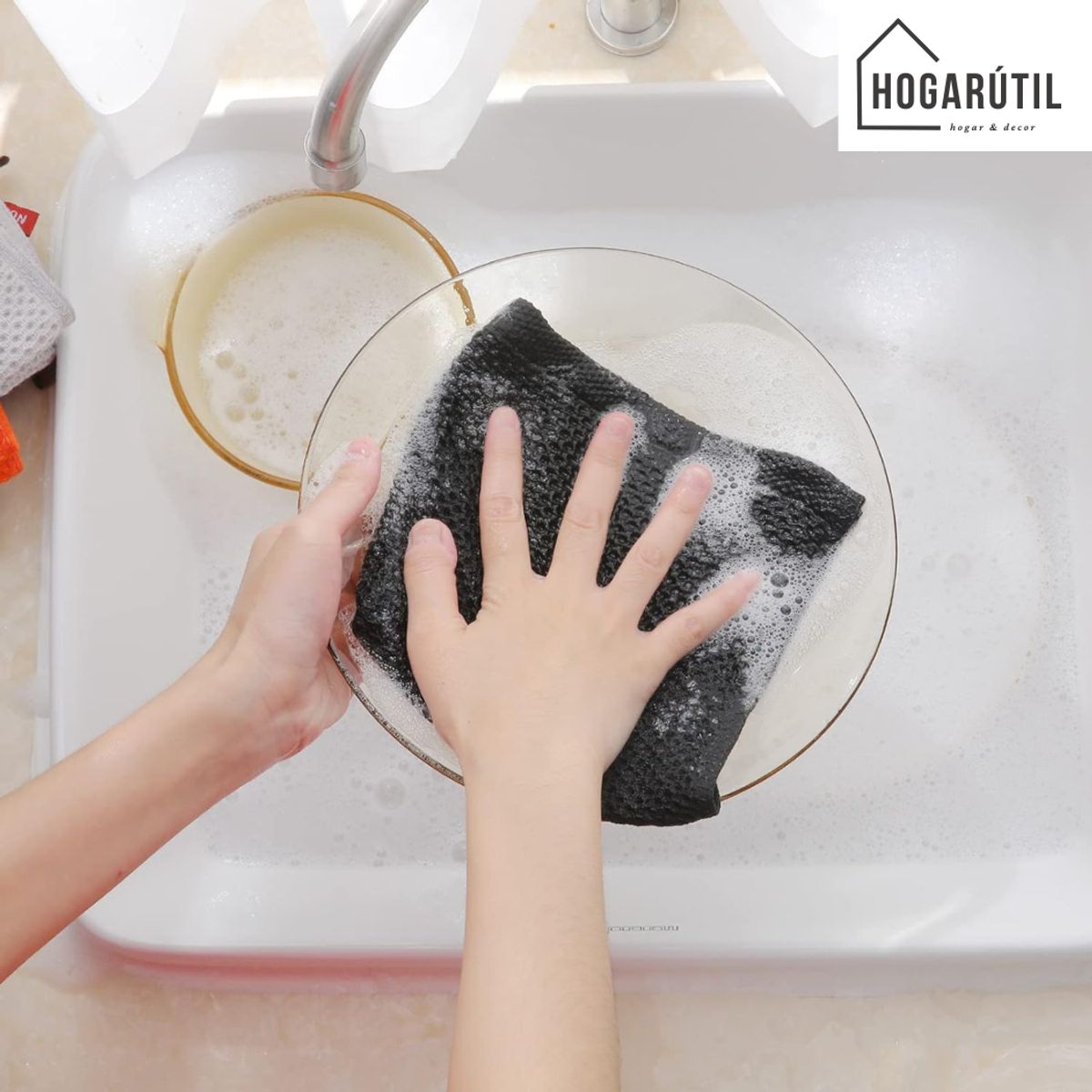 GENERICO - Pack 3 Paño Cocina Algodón Estilo Waffle Hogarutil Gris