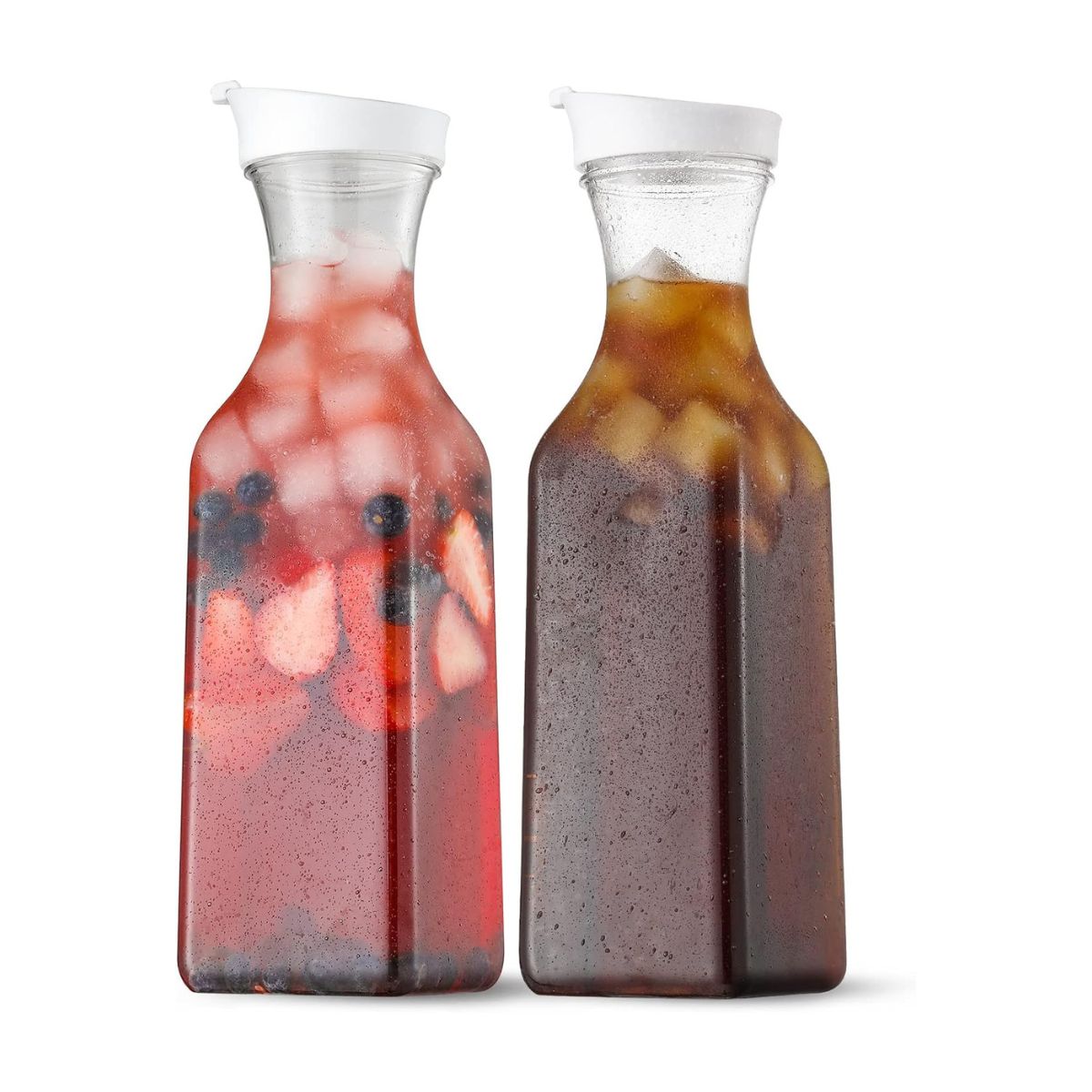 GENERICO - Jarra Con Tapa Jugos Leche Coctel Pack X2 Hogarutil