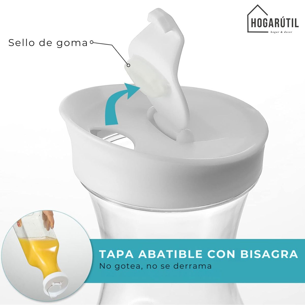 GENERICO - Jarra Con Tapa Jugos Leche Coctel Pack X2 Hogarutil