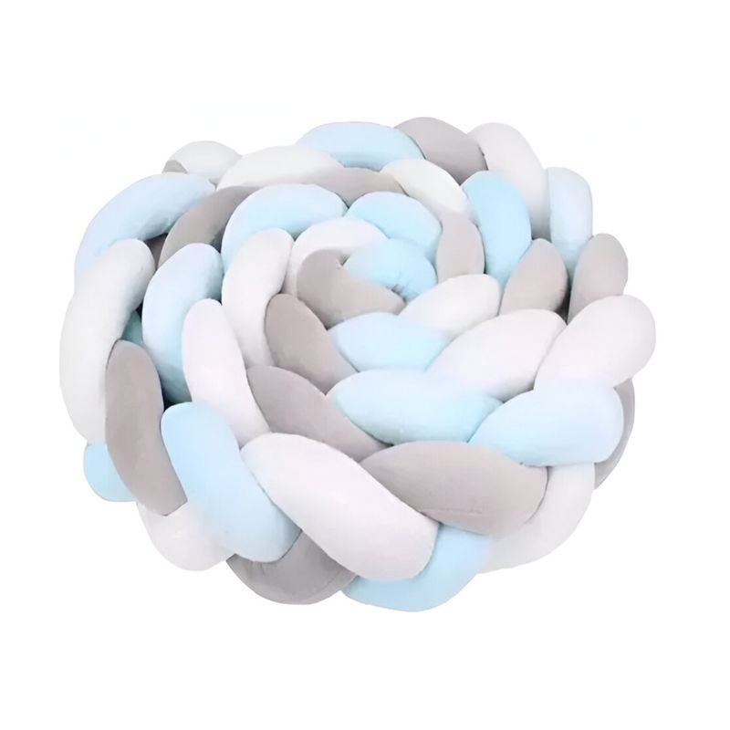 GENERICO - Cojín Trenzado Protección Para Cuna 3 Metros Celeste