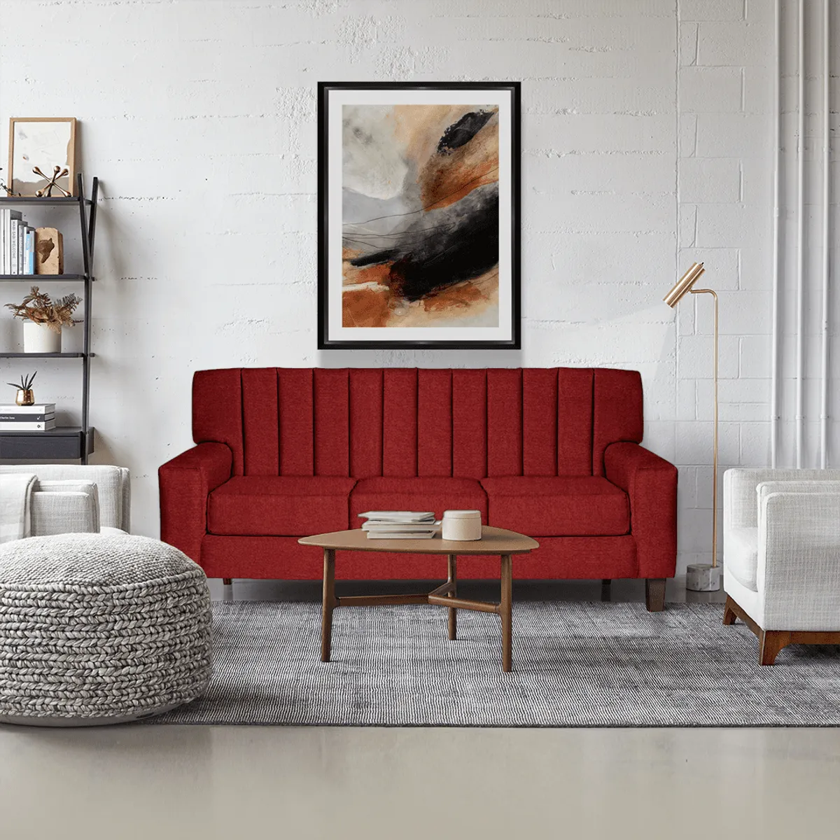 CASA WOW DECO - SOFA SENA 3C ROJO